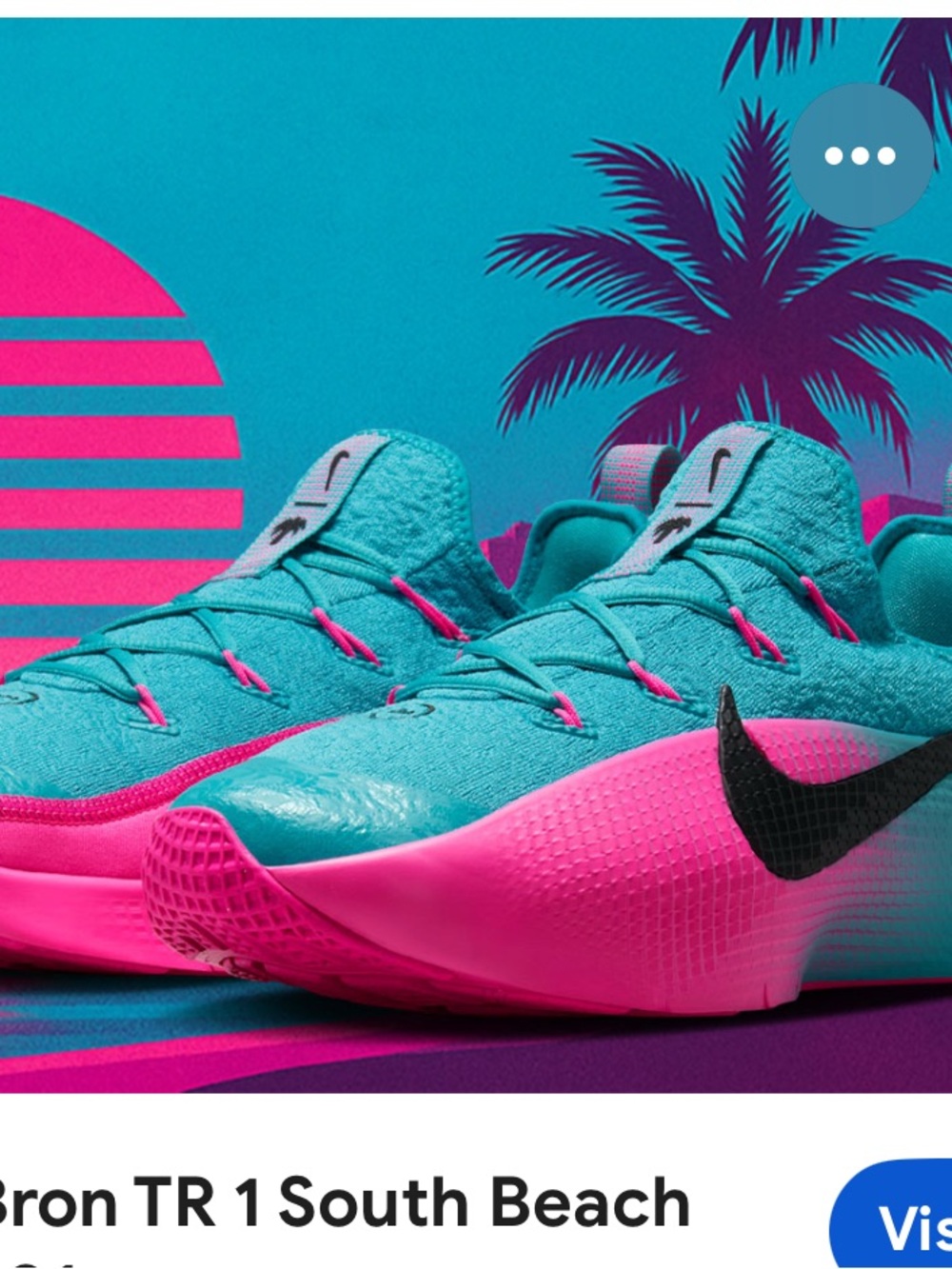 Nike LeBron TR 1 “South Beach “ Teal and Pink Men's Training Sneakers - Picture 6 of 8